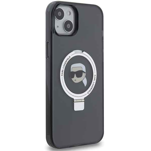 Karl Lagerfeld Ring Stand Karl Head MagSafe Case for iPhone 15 Plus / 14 Plus - Black