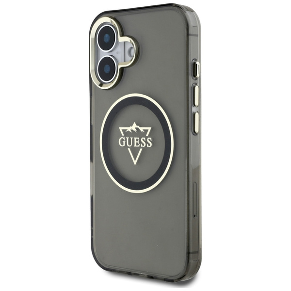 Etui Guess IML Metal Mountain Logo       MagSafe do iPhone 16 czarny