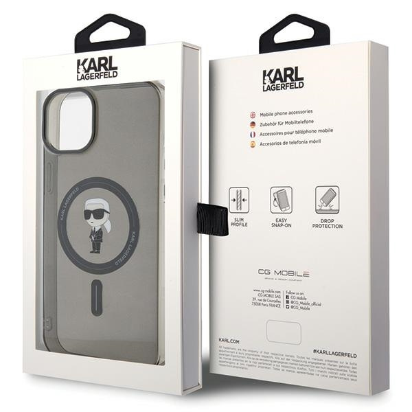 Etui Karl Lagerfeld IML Ikonik MagSafe na iPhone 15 Plus - przezroczyste
