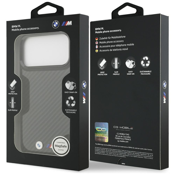 Etui BMW M Kevlar Matt MagSafe do iPhone 17 Pro Max czarny