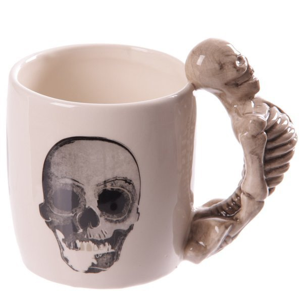 CERAMIC MUG WITH SKELETON PRINT