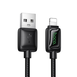 Kabel USB A do Lightning Hoco 2,4A 1,2 m z LCD U146 czarny
