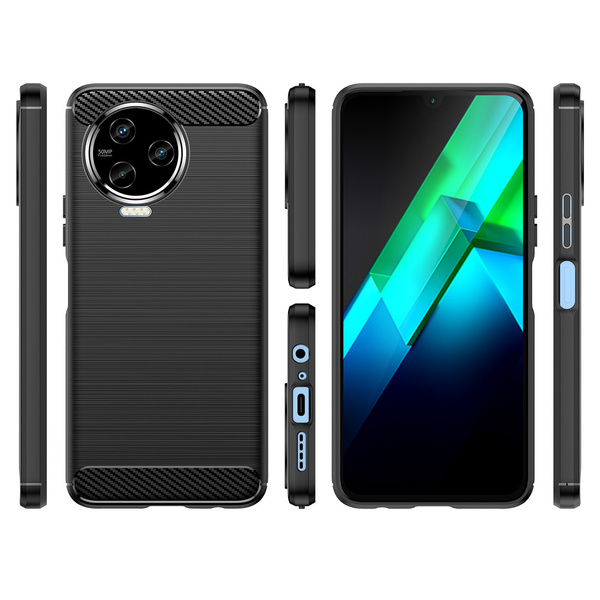 Carbon Case etui do Infinix Note 12 (2023) / Infinix Note 12 Pro elastyczny silikonowy karbonowy pokrowiec czarne