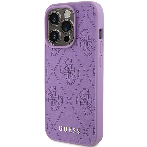 Guess GUHCP15XP4EPMU iPhone 15 Pro Max 6.7" fioletowy/light purple hardcase Leather 4G Stamped