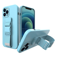 Rope case żelowe etui ze smyczą łańcuszkiem torebka smycz Samsung Galaxy A50s / Galaxy A50 / Galaxy A30s niebieski