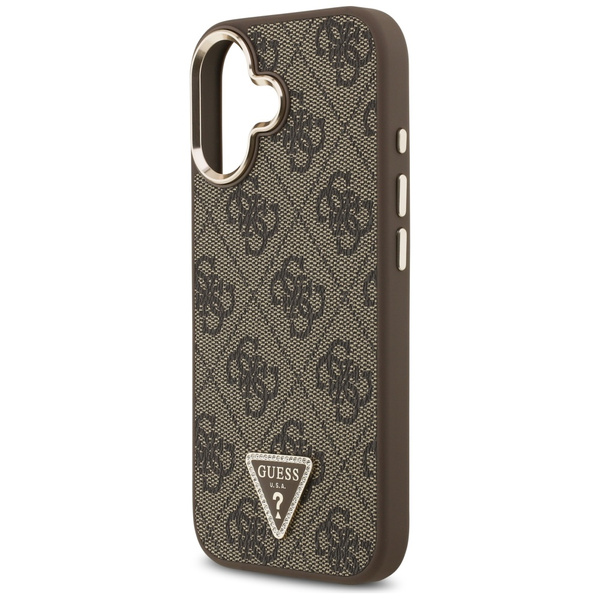 Etui Guess 4G Triangle Logo MagSafe do   iPhone 17 brązowy złoty
