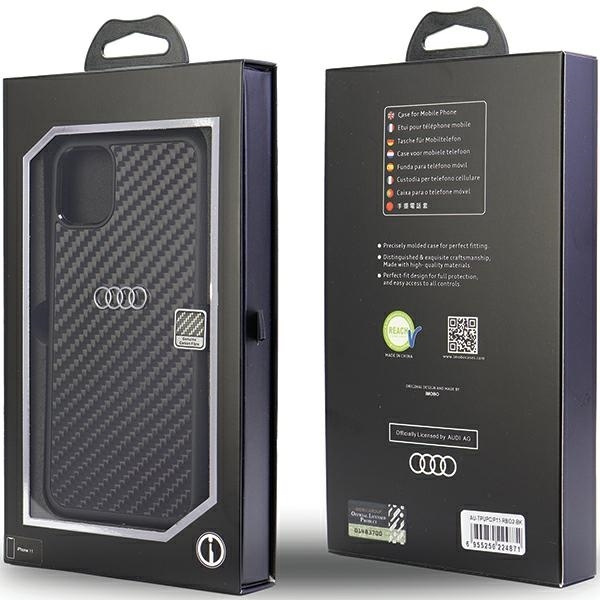 Audi Carbon Fiber iPhone 11 / Xr 6.1" black/black hardcase AU-TPUPCIP11-R8/D2-BK