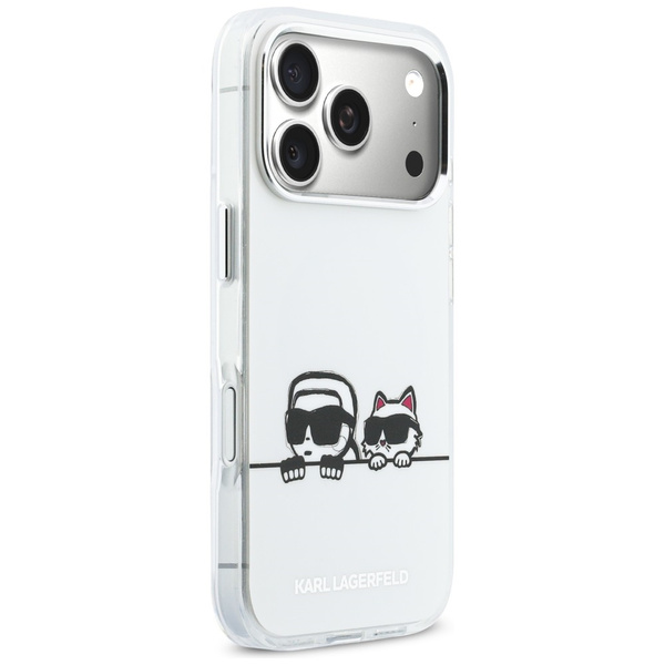 Etui Karl Lagerfeld IML Karl & Choupette Peekaboo Logo MagSafe do iPhone 17 Pro biały