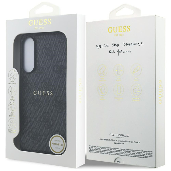Etui Guess 4G Ring Classic Logo MagSafe  Samsung Galaxy S25 Edge czarny