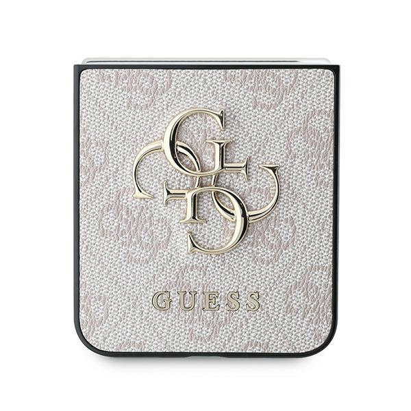 Guess GUHCZF64GMGPI Z Flip6 F741różowy/pink Leather 4G Metal Logo