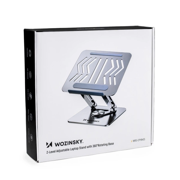 Podstawka pod laptopa, tablet Wozinsky WRS-CPY84SS aluminiowa + Gratis! podstawka do smartfona - srebrna