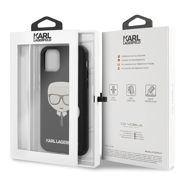 KARL LAGERFELD KLHCN61GLBK IPHONE 11 6,1" / XR CZARNY/BLACK ICONIK EMBOSSED & GLITTER