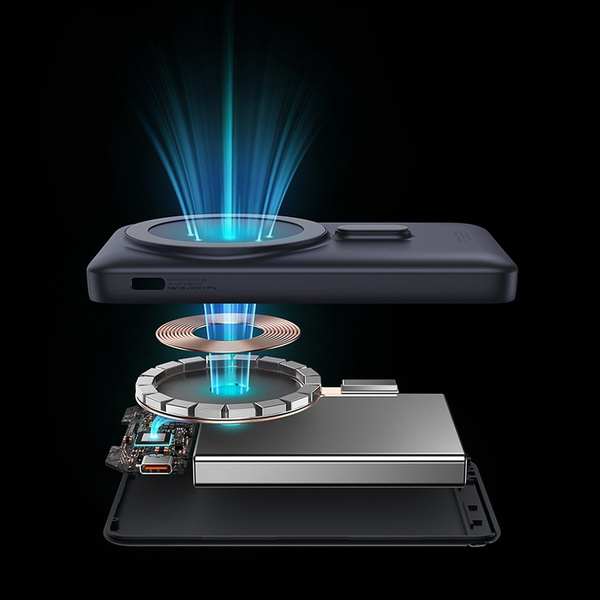 Baseus Magnetic Bracket power bank with wireless charging MagSafe 10000mAh 20W Overseas Edition pink (PPCX000204) + USB Type C cable Baseus Xiaobai Series 60W 0.5m