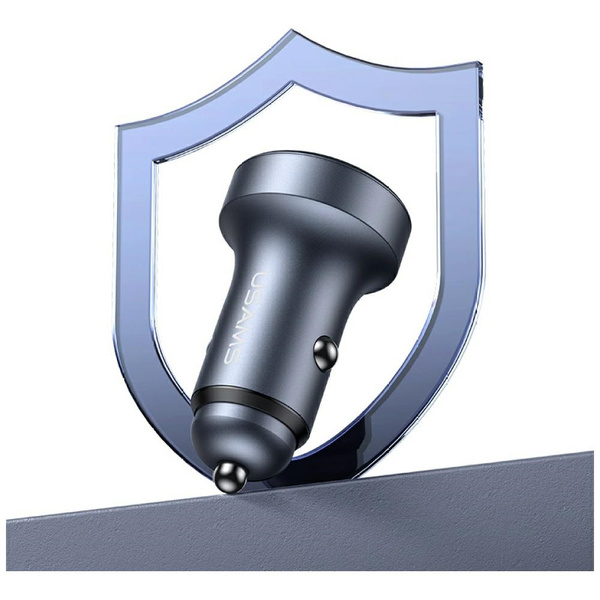 Ładowarka samochodowa USAMS CC327 Aluminium 45W USB-A USB-C tarnish
