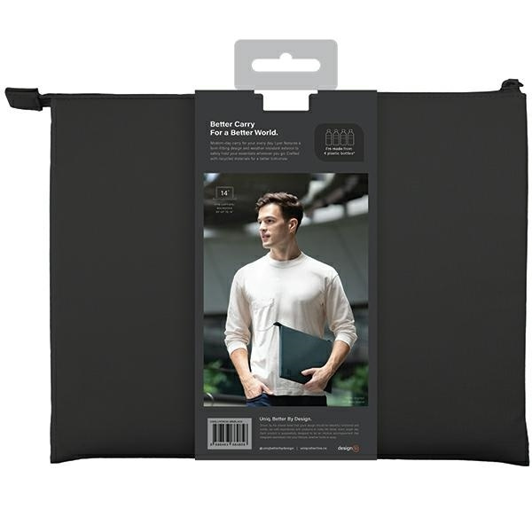 Pokrowiec UNIQ Lyon Waterproof RPET na laptopa 16" - czarny
