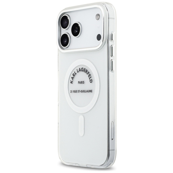 Etui Karl Lagerfeld IML Karl RSG Logo    MagSafe do iPhone 17 Pro Max przezroczysty