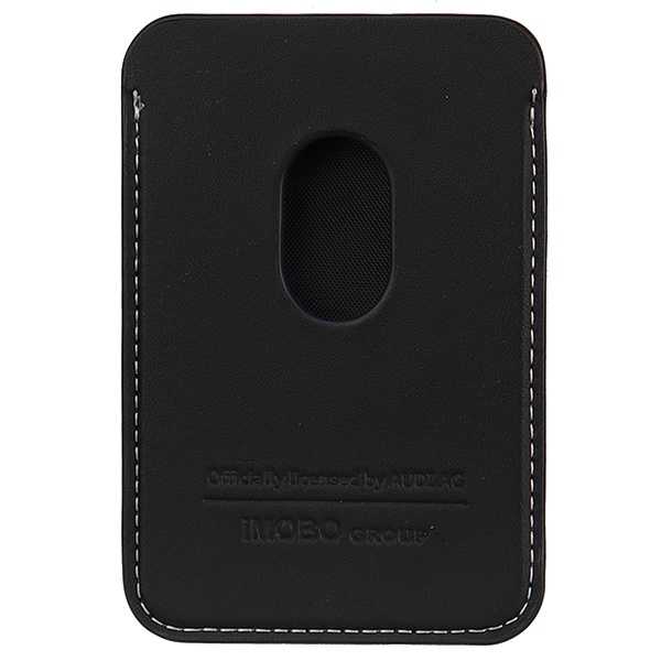 Audi Synthetic Leather Wallet Card Slot  czarny/black MagSafe AU-MSCH-Q3/D1-BK