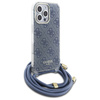 Guess GUHCP16LHC4SEB iPhone 16 Pro 6.3"  niebieski/blue hardcase Crossbody Cord 4G Print