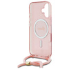 Guess GUHMP16SHCTSGNSP iPhone 16 6.1"    różowy/pink hardcase Crossbody Cord Script MagSafe