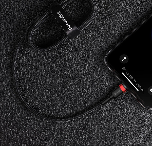 Kabel Baseus CATLKLF-G1 Lightning - USB-C PD QC 18W 480Mb/s 1m - czarno-szary