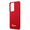 Guess GUHCS21LLSLMGRE S21 Ultra G998czerwony/red hardcase Silicone Script Metal Logo