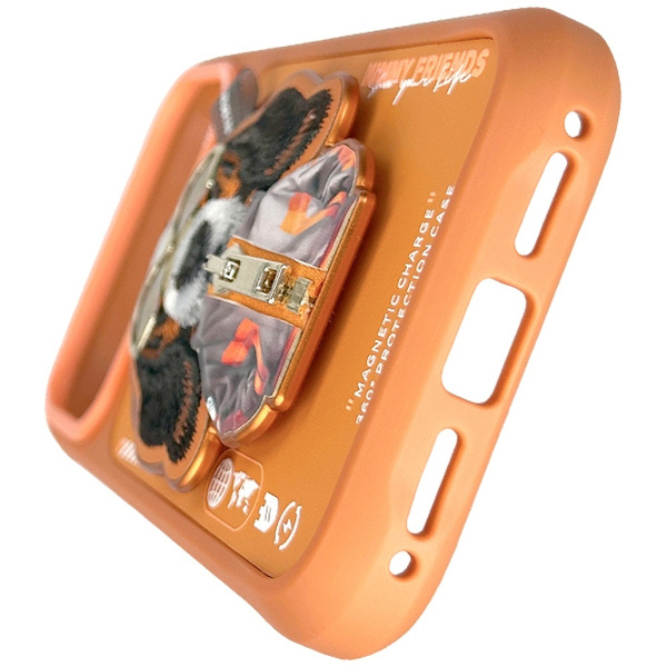 Etui Nimmy Cool&Cute 2.0 Dog do iPhone 17 Pro z magnetyczną zawieszką pomarańczowy
