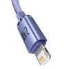 Baseus Crystal Shine Series cable USB cable for fast charging and data transfer USB Type A - Lightning 2.4A 2m purple (CAJY000105)