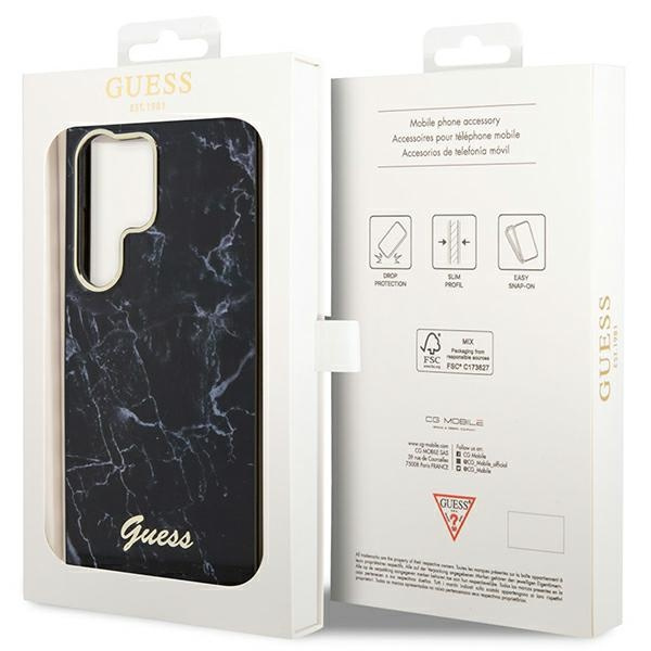 Guess GUHCS23LPCUMAK S23 Ultra S918czarny/black hardcase Marble