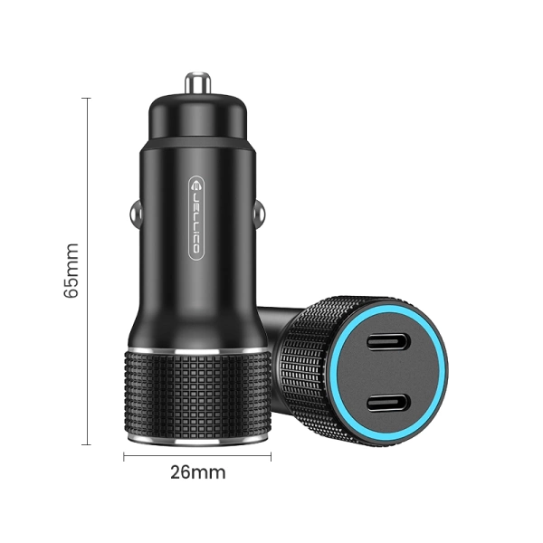 JELLICO car charger F8 PD 40W 2xUSB-C Black