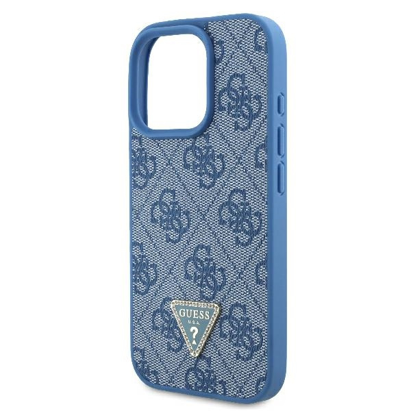 Guess GUHCP16LP4TDSCPB iPhone 16 Pro6.3" niebieski/blue hardcase Leather Metal Logo Strass Crossbody