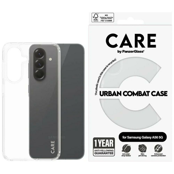Etui CARE by PanzerGlass Flagship Urban Combat do Samsung Galaxy A56 5G przezroczysty