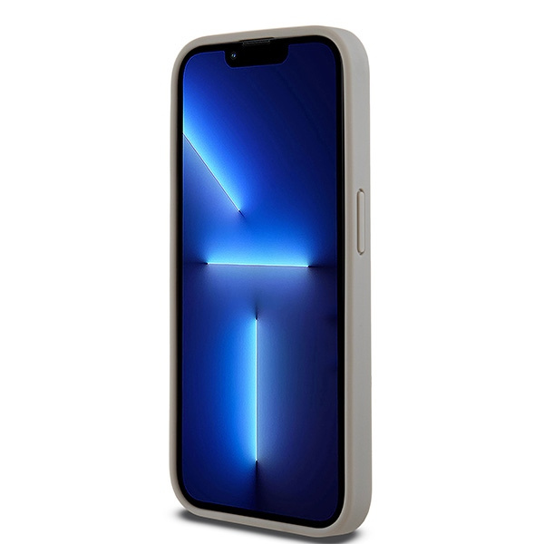 DKNY DKHCP15LPRTHSLE iPhone 15 Pro6.1" beżowy/beige hardcase Leather Mono Stripe & Metal Logo