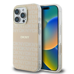 DKNY DKHMP16XHRHSEP iPhone 16 Pro Max    6.9" różowy/pink hardcase Repeat Texture Pattern With Stripe MagSafe
