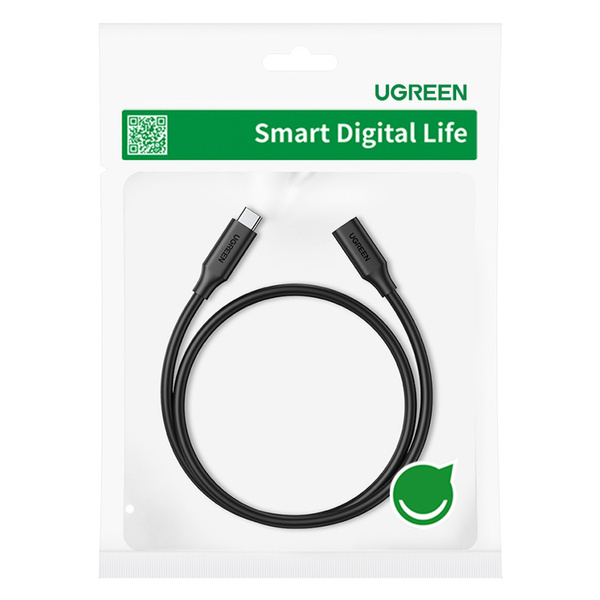 Kabel Ugreen 10387 USB-C - USB-C PD QC 4K 60Hz 100W 5A 10Gb/s 1m - czarny
