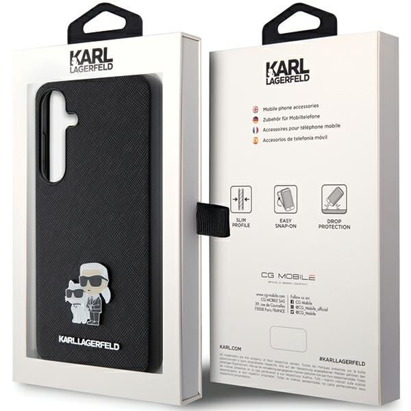 Karl Lagerfeld KLHCS24MPSAKCMPK S24+ S926 hardcase black/black Saffiano Karl &amp; Choupette Metal Pin