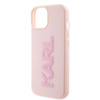 Karl Lagerfeld 3D Rubber Glitter Logo case for iPhone 15 - pink