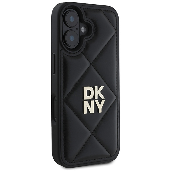 DKNY DKHCP16SPQDSLK iPhone 16 6.1"czarny/black Quilted Stack Logo