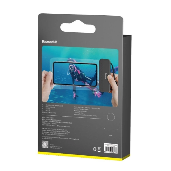 Baseus universal waterproof cover phone case (max 7.2'') for swimming pool IPX8 black (ACFSD-DG1)