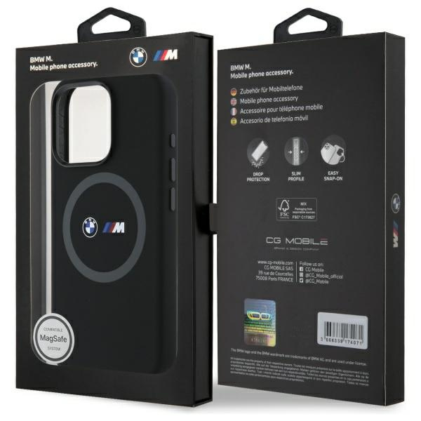 BMW BMHMP16L23SROK iPhone 16 Pro 6.3"     czarny/black hardcase M Silicone Printed Ring MagSafe