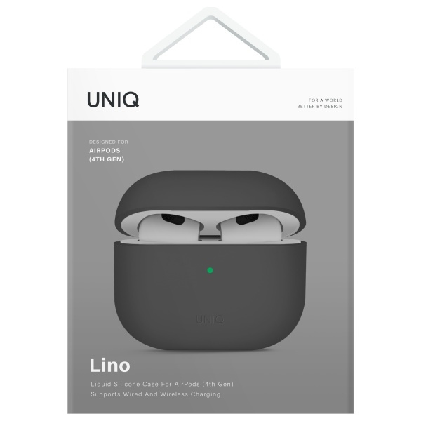 UNIQ etui Lino AirPods 4 Silicone        szary/ash grey