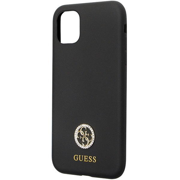 Guess GUHCN614DGPK iPhone 11 / Xr 6.1"czarny/black hardcase Silicone Logo Strass 4G