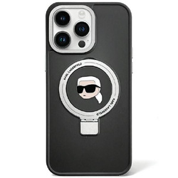 Karl Lagerfeld KLHMP15XHMRSKHK iPhone 15 Pro Max 6.7" black/black hardcase Ring Stand Karl Head MagSafe