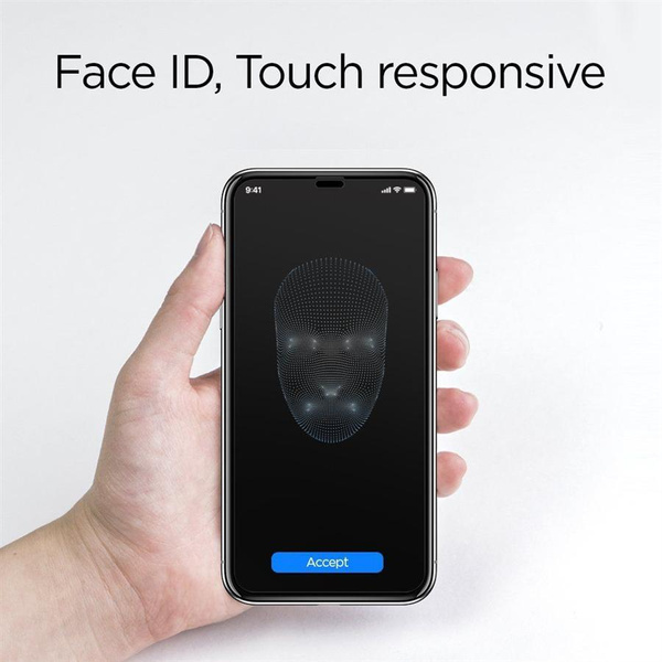 Spigen Glass FC Tempered Glass with Black Frame for iPhone X / XS / 11 Pro