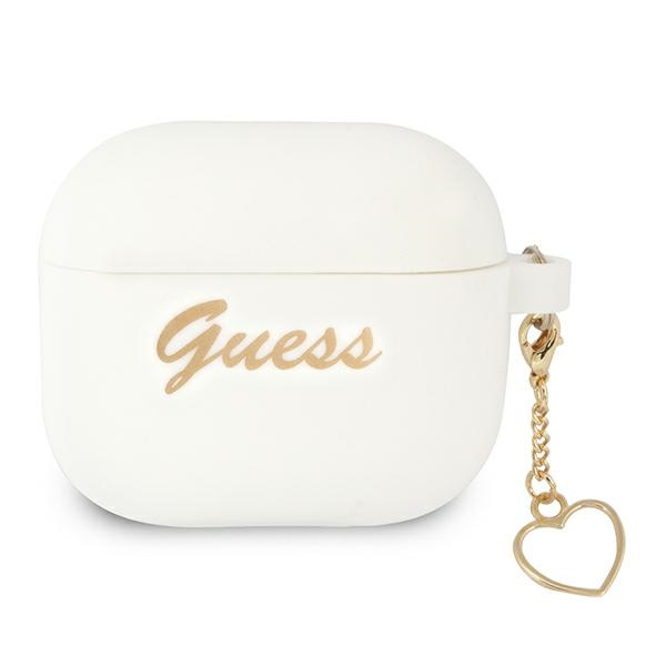 Guess GUA3LSCHSH AirPods 3 coverbiały/white Silicone Charm Heart Collection