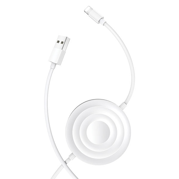 USAMS Ład. indukcyjna US-CC096 10Wz kablem lightning biały/white CC96WH02