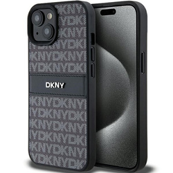 DKNY DKHCP15SPRTHSLK iPhone 15 / 14 / 136.1" czarny/black hardcase Leather Mono Stripe & Metal Logo