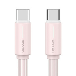 USAMS Kabel USB-C/USB-C 1m SJ734 60W różowy/pink YU Series SJ734USB04 (US-SJ734)