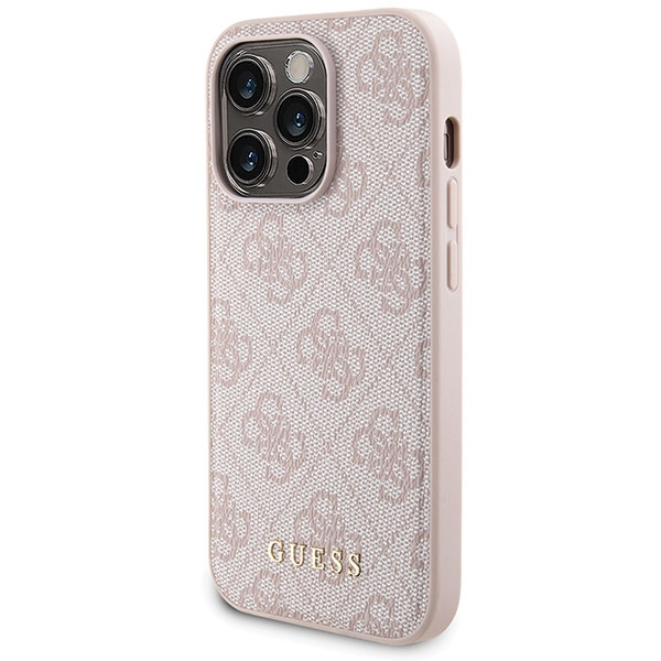Zestaw Guess GUBPM5P14L4GEMGP iPhone14 Pro 6.1" hardcase + Powerbank 5000mAh MagSafe różowy/pink 4G Metal Logo