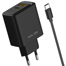 Ładowarka sieciowa Beline 45W USB-A/USB-C + kabel USB-C/USB-C BLN2CB45C czarny