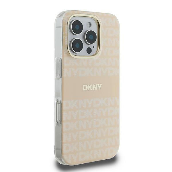 DKNY DKHMP16XHRHSEP iPhone 16 Pro Max    6.9" różowy/pink hardcase Repeat Texture Pattern With Stripe MagSafe